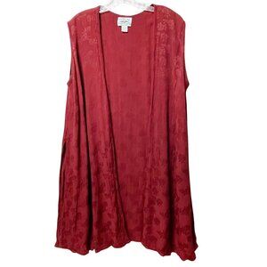 Tienda Ho Cardigan Duster Women’s Vintage One Size Burgundy Wrap Bohemian Floral